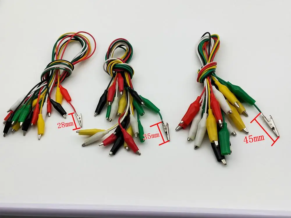 10 шт. Аллигатор Крок Клип Тестовые провода перемычки кабель инструмент длина