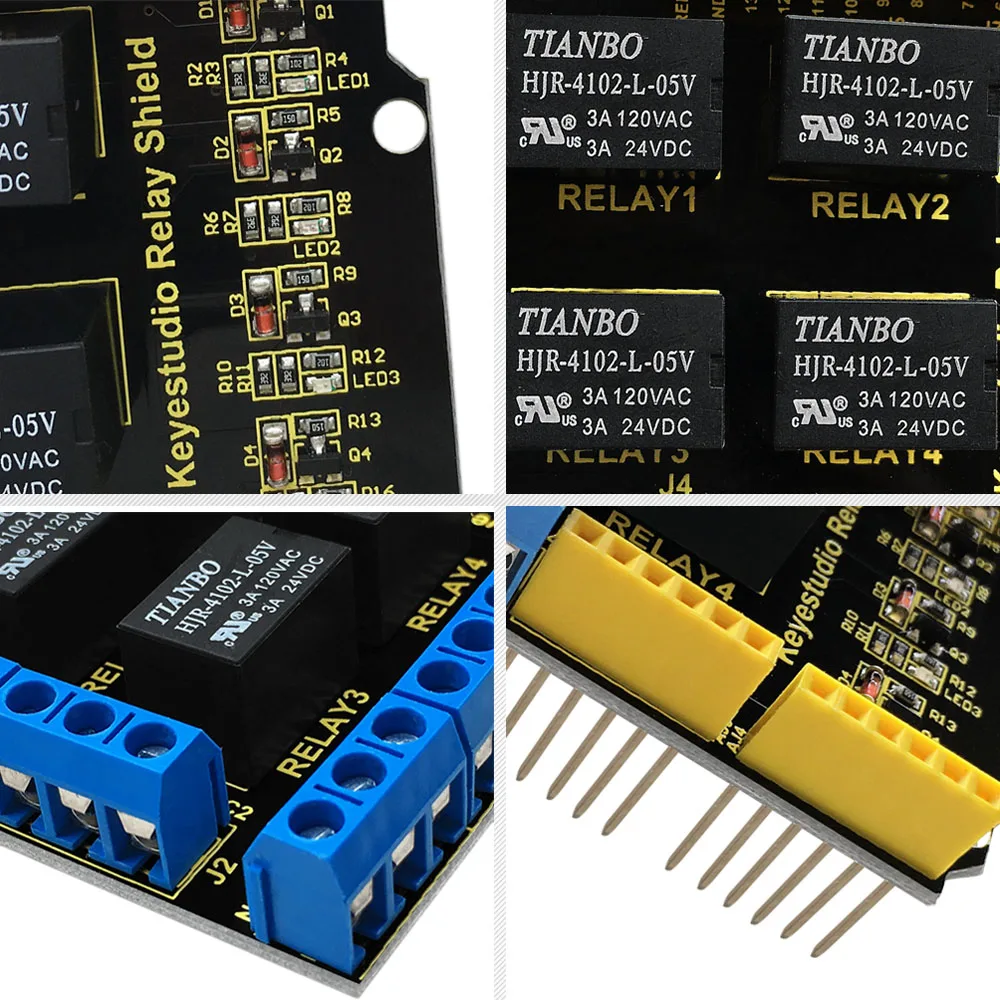 4-Канальный Релейный защитный модуль Keyestudio 5 В для Arduino UNO R3 | Компьютеры и офис