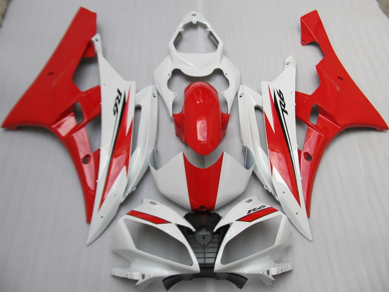 

Injection molding free customize fairing kit for Yamaha YZF R6 06 07 red white fairings set YZFR6 2006 2007 FS17