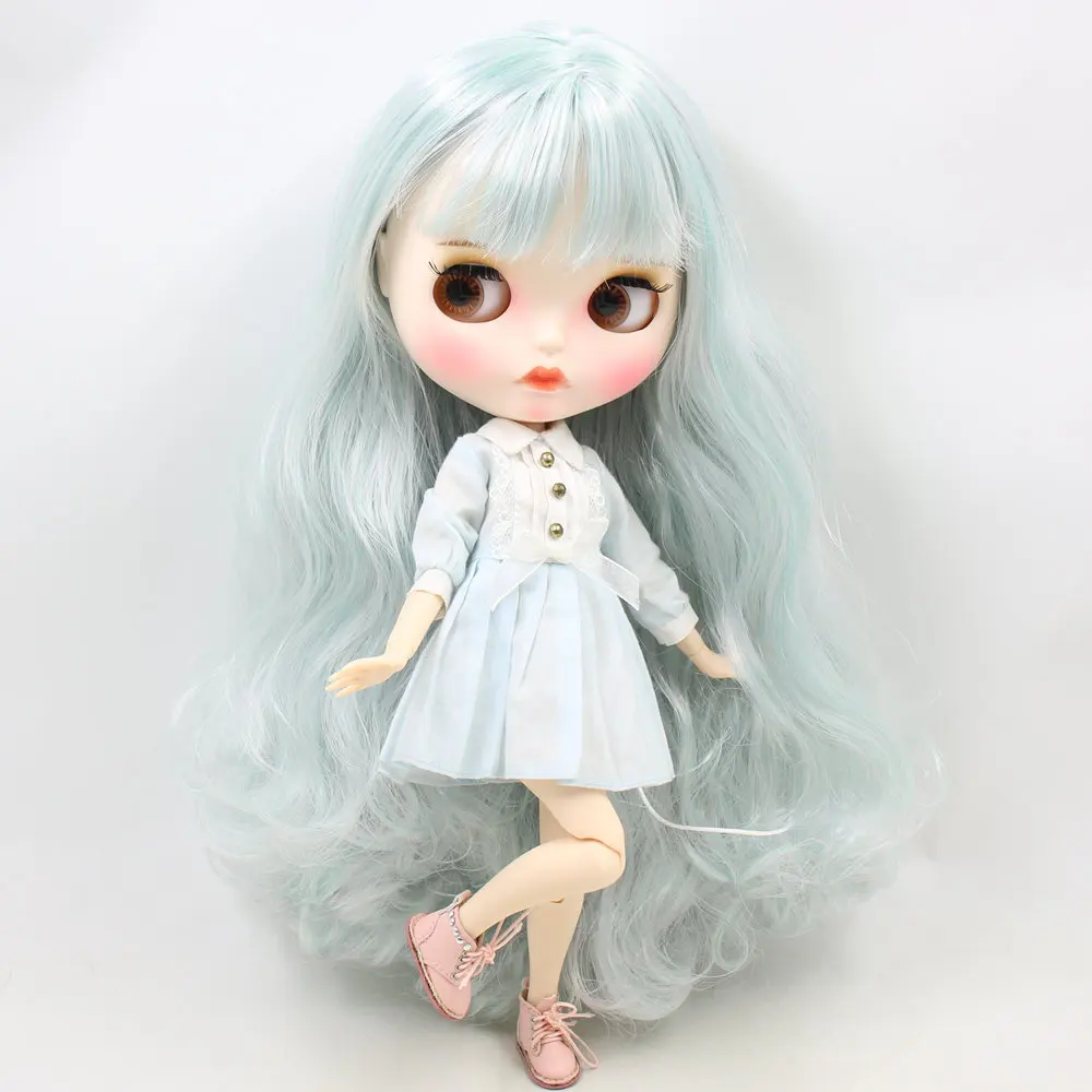 Ледяная кукла DBS Blyth для No.BL4006/1059 мятный микс белые волосы резные губы матовое лицо