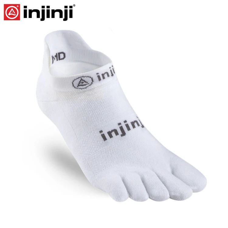 Injinji Toe socks беговые легкие без шоу носки для бега с пятью пальцами мужские - Цвет: White