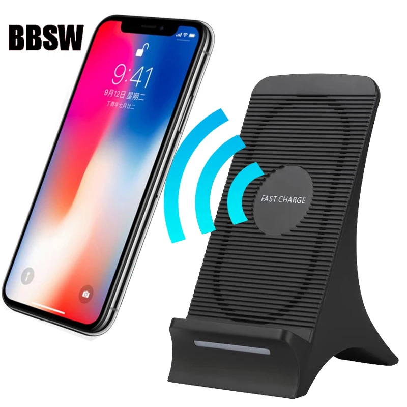 BBSW Qi Беспроводное зарядное устройство для iPhone X 8 Plus 9V Быстрая зарядка SAMSUNG Galaxy Note S8