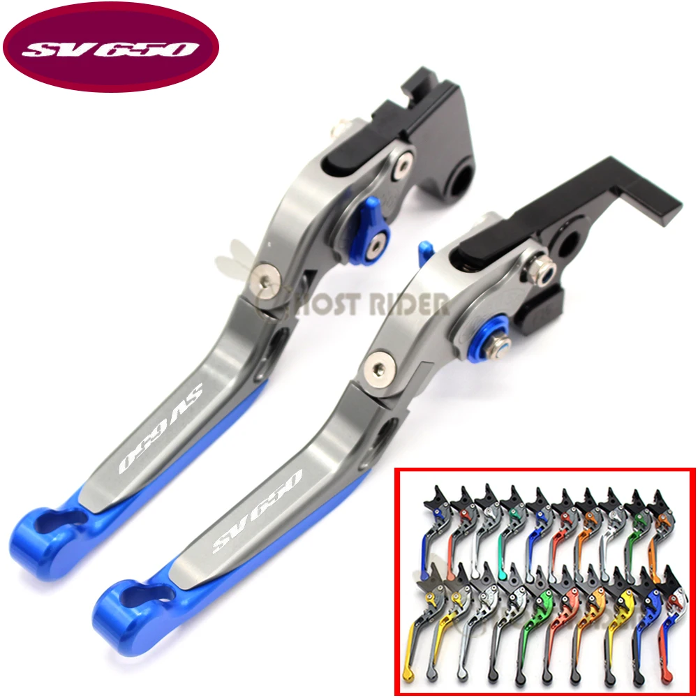 Для Suzuki SV650 1999 2000 2001 2002 2003 2004 2005 2006 2007 2008 2009 красные и титановые складные рычаги