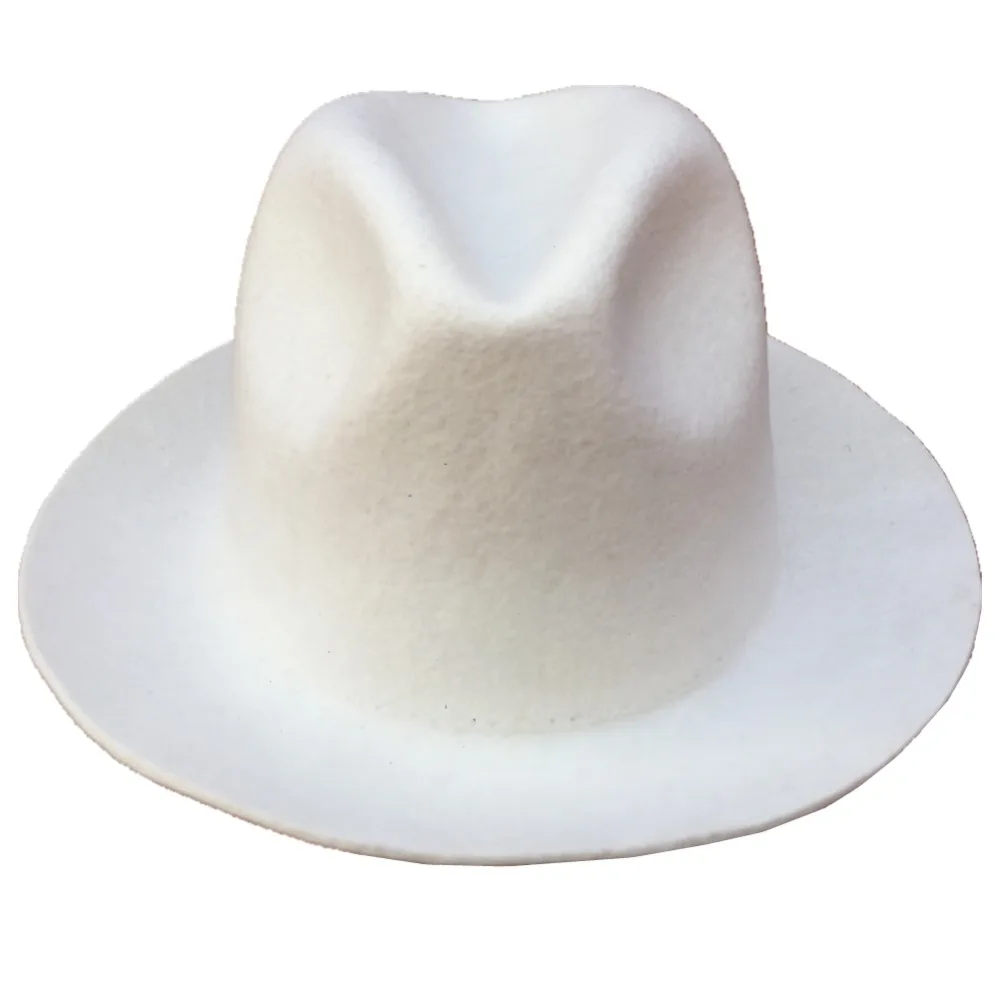 Модная шерстяная фетровая белая шляпа федора для женщин и мужчин|felt fedora hats|wool felt