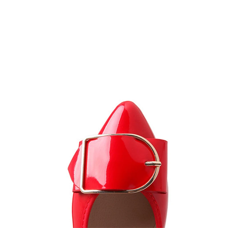 

CEYANEAO New Fashion Buckle Ladies Shoes Flat Shoes Woman Pointed Toe Slip On Zapatos Mujer Portable Fold Up Women Ballet Flats