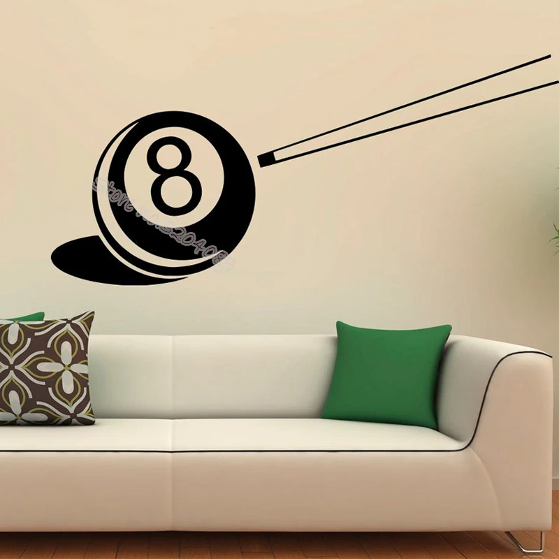 Наклейки на стену в виде бильярдного шара клуба снукера спортивных игр виниловые