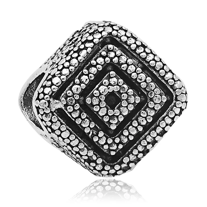 Square Европейский Серебряный мультяшный семейный мешок для денег Дерево шарик подходит Пандора талисманы Браслет безделушка ювелирные изделия для женщин - Цвет: Square