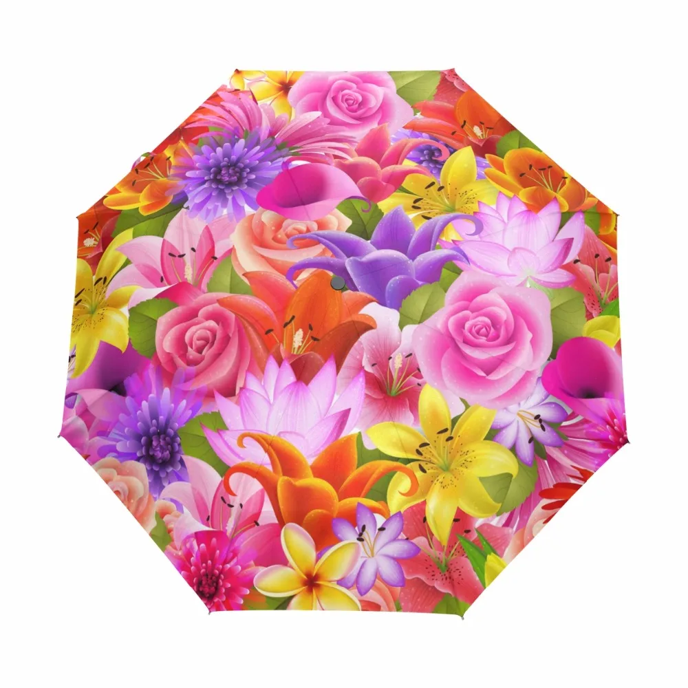 Женский складной зонт с узором в виде цветка розы|women umbrella|pattern umbrellafoldable umbrella |
