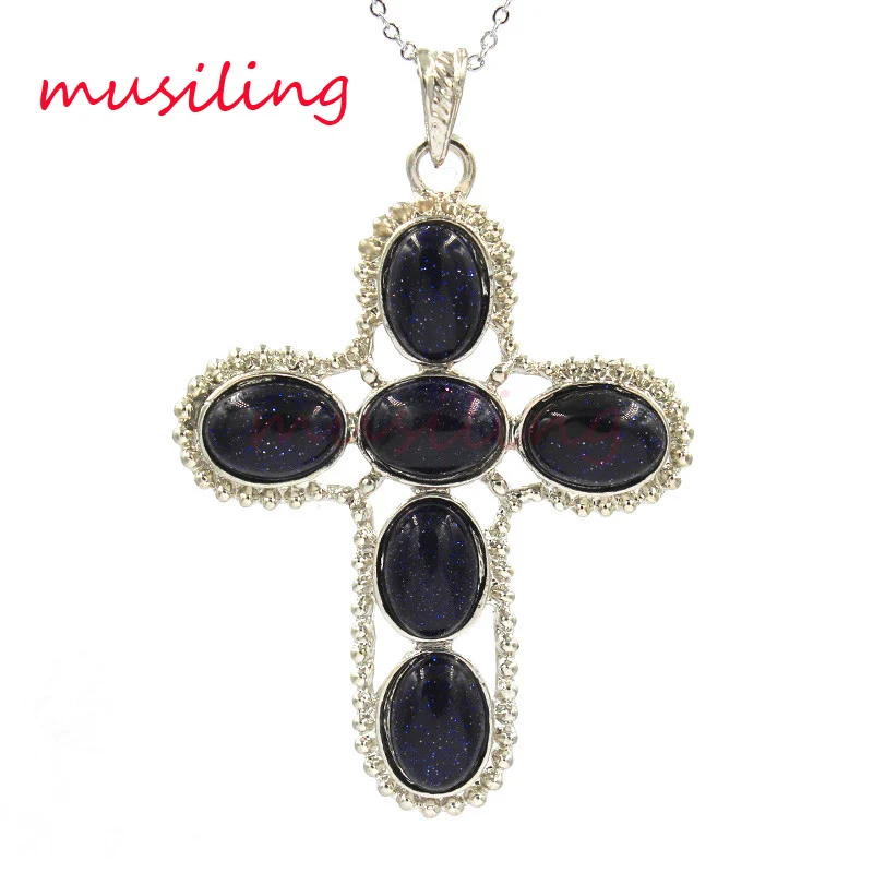 Musiling Jewelry Крест из натурального камня рейки маятниковая подвеска ожерелье цепь