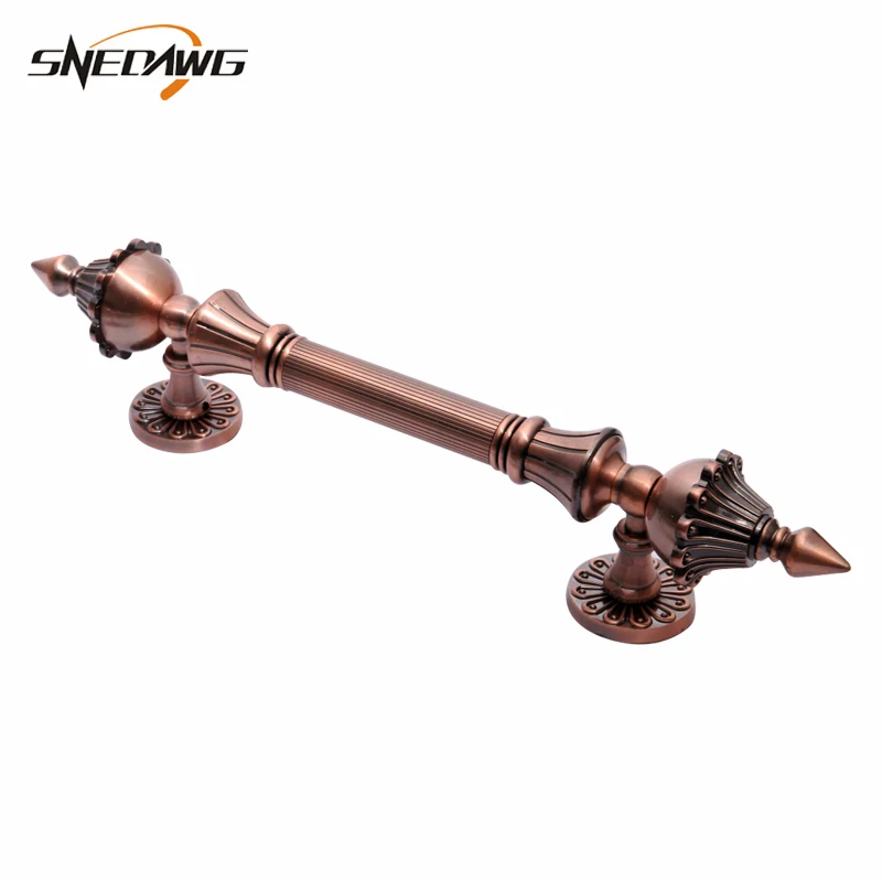 Red Bronze Античная дверная ручка из цинкового сплава, цинковый сплав 280/350/450/550 мм Длина потянуть за ручку задвижки вход в отель торговый центр дверные ручки - Цвет: Red Bronze