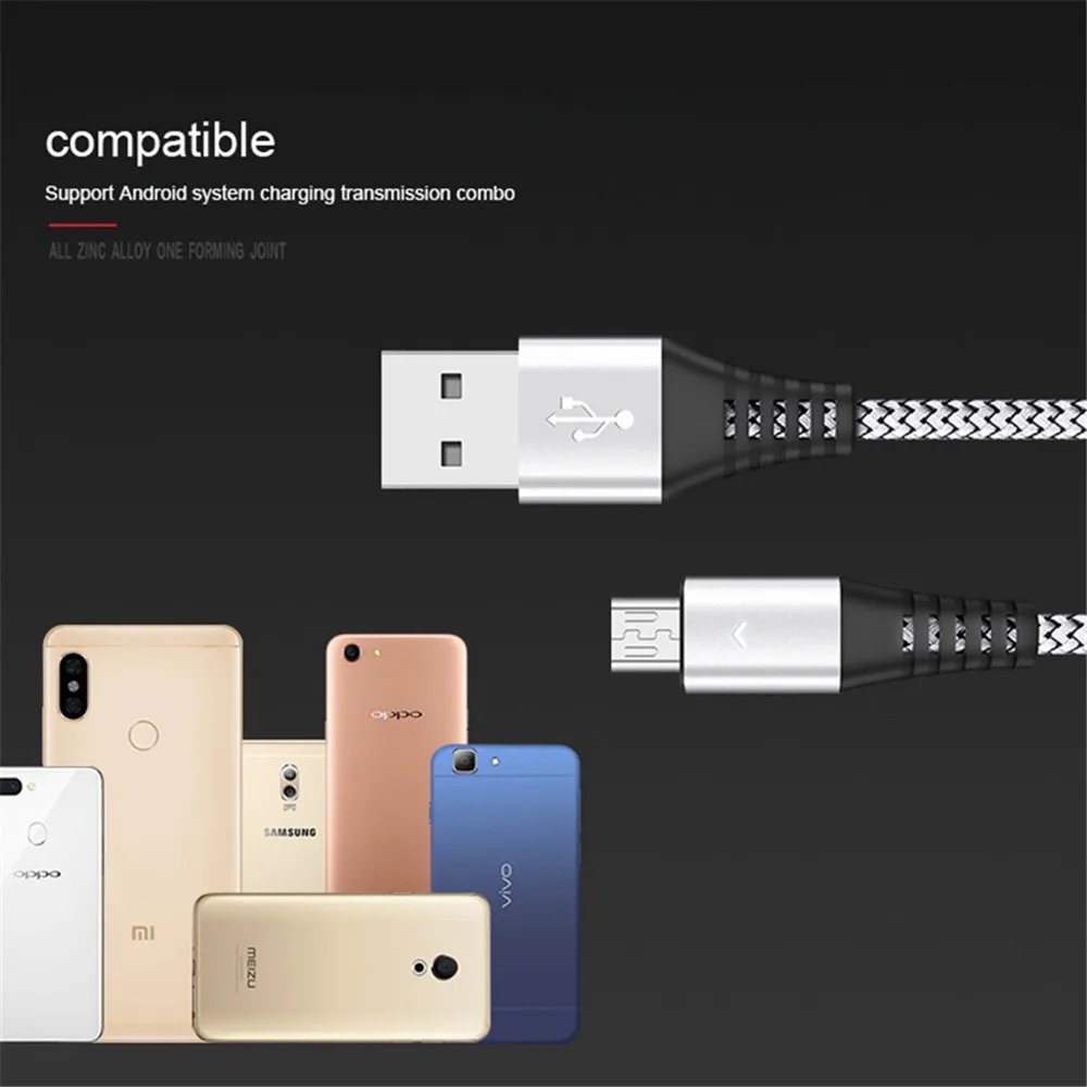 NOHON Micro USB Led Data Cable For Samsung Galaxy S7 S6 Huawei Xiaomi Redmi Note 4 4X Mobile Phone 2.4A Fast Charger Cables 1.2M | Мобильные
