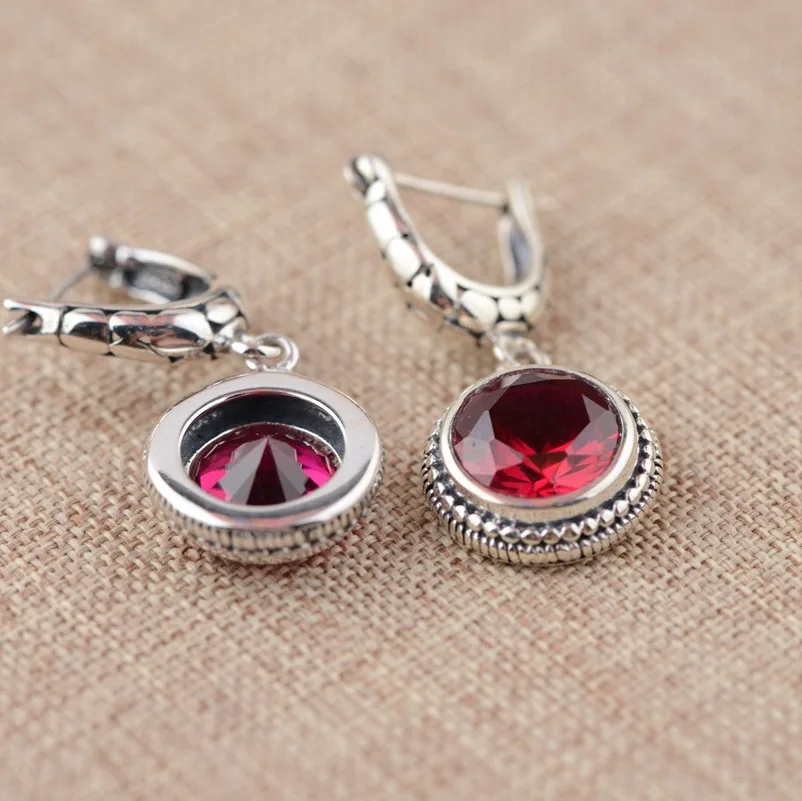

[King] silver deer jewelry wholesale S925 Sterling Silver Earrings inlaid Hong Gangyu female Earrings