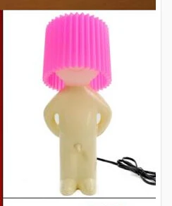 pink Mr. P маленький застенчивый человек креативный светильник озорной мальчик маленький ночник s карамельный цвет озорной мальчик ночной Светильник украшение дома хороший подарок - Цвет абажура: pink