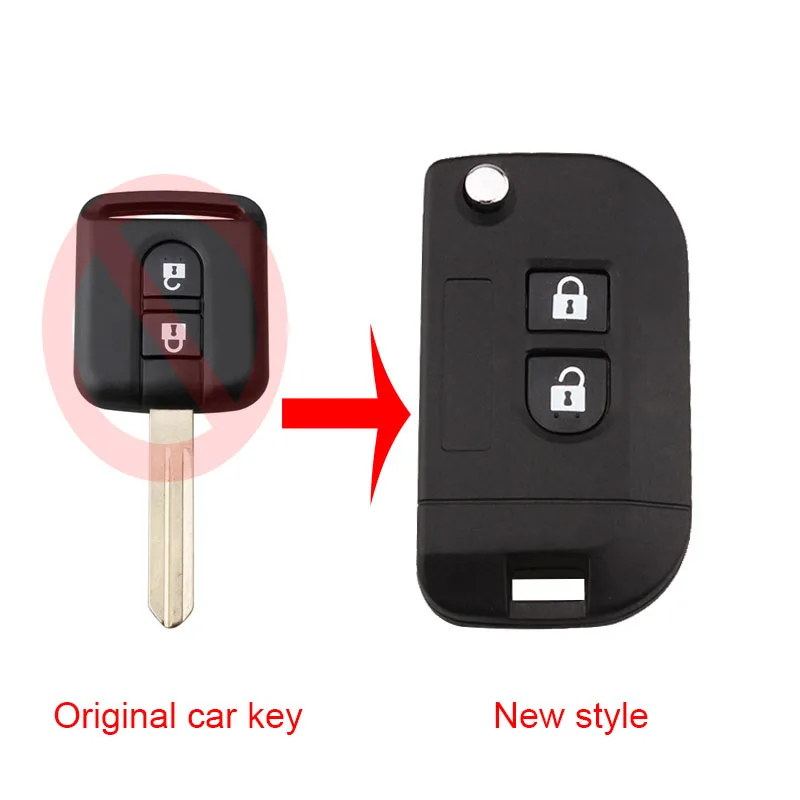 New style BHKEY изменение дистанционного ключа автомобиля ремонт чехол оболочка для Nissan Qashqai Elgrand X-TRAIL Navara Micra Note Cabster NV200 ключи - Количество кнопок: New style
