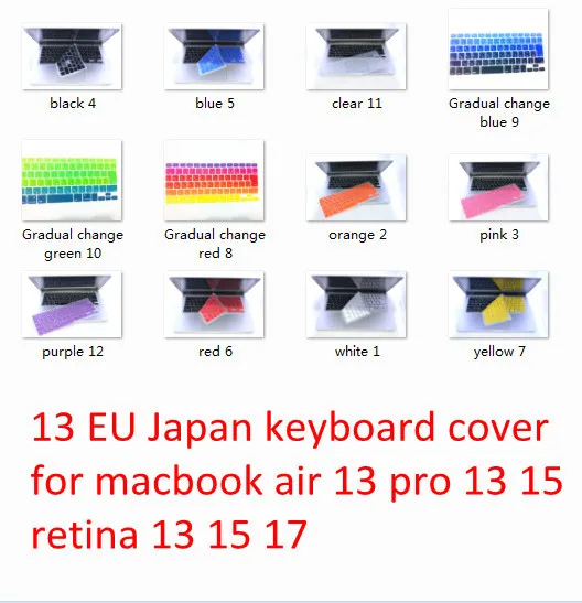 

10 шт. евро японская Мягкая силиконовая защитная пленка для клавиатуры для Apple Macbook Air pro 13 ''15'' Новое поступление MEAFO