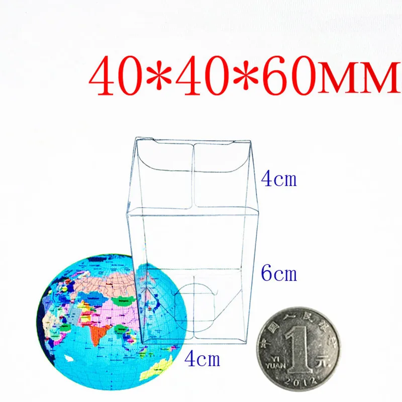 

Free shipping 100pcs 4*4*6cm Spot PVC clear plastic box /Box used to display food,toy,car models etc