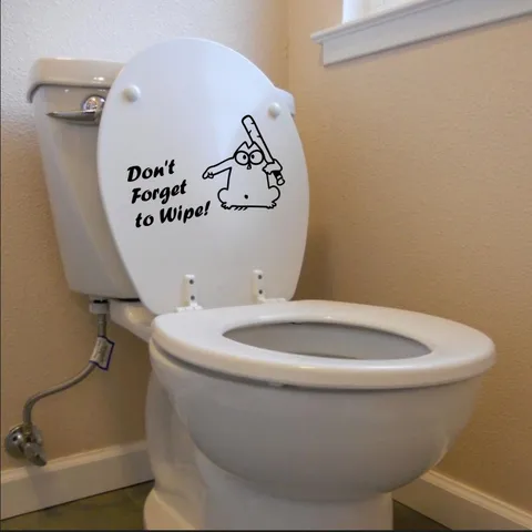 Наклейка на унитаз Экологически чистая с надписью Don't Foeget to Wipe, художественная виниловая наклейка на табурет с закрытым табуретом, Настенная Наклейка для ванной и туалета, плакат «сделай сам»