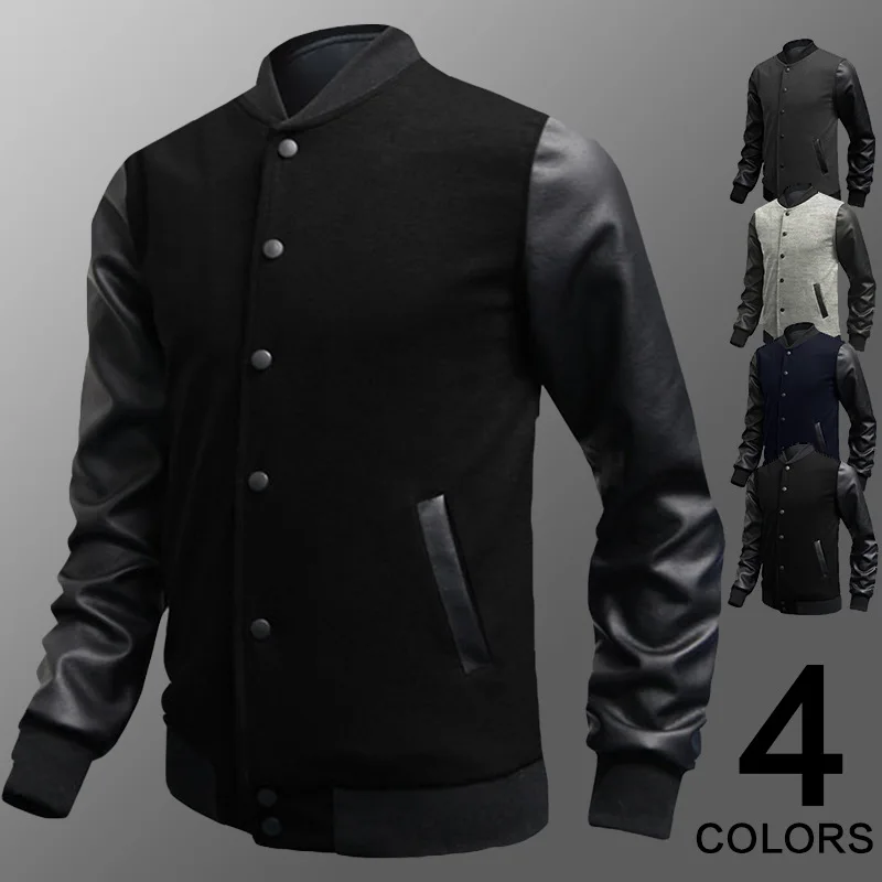 2016 5 Color Men stand up collar Jacket Splice Coat Fashion New Men's Leisure Personality baseball clothes | Мужская одежда