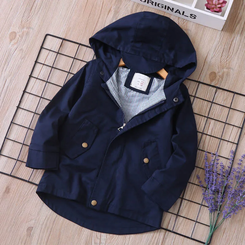 Back print navy Куртка для мальчиков, зимнее флисовое пальто Детская ветровка для мальчиков, верхняя одежда для малышей Детская куртка для мальчиков и девочек DC132 - Цвет: Back print navy