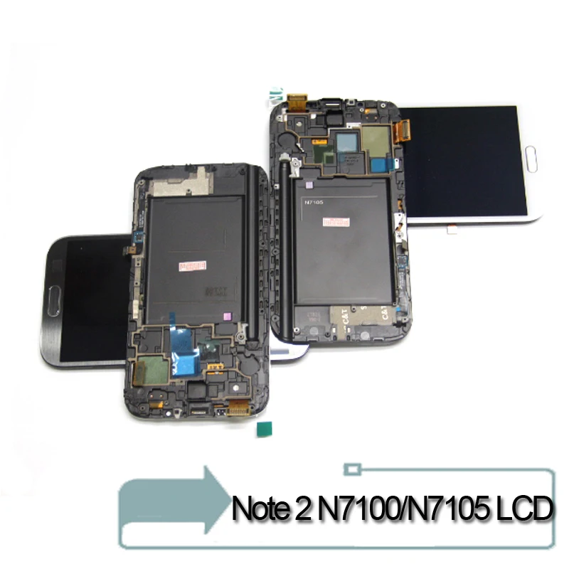 Note 2 ЖК дисплей для samsung Galaxy Note2 N7100 N7105 с сенсорным дигитайзером рамка в сборе белый