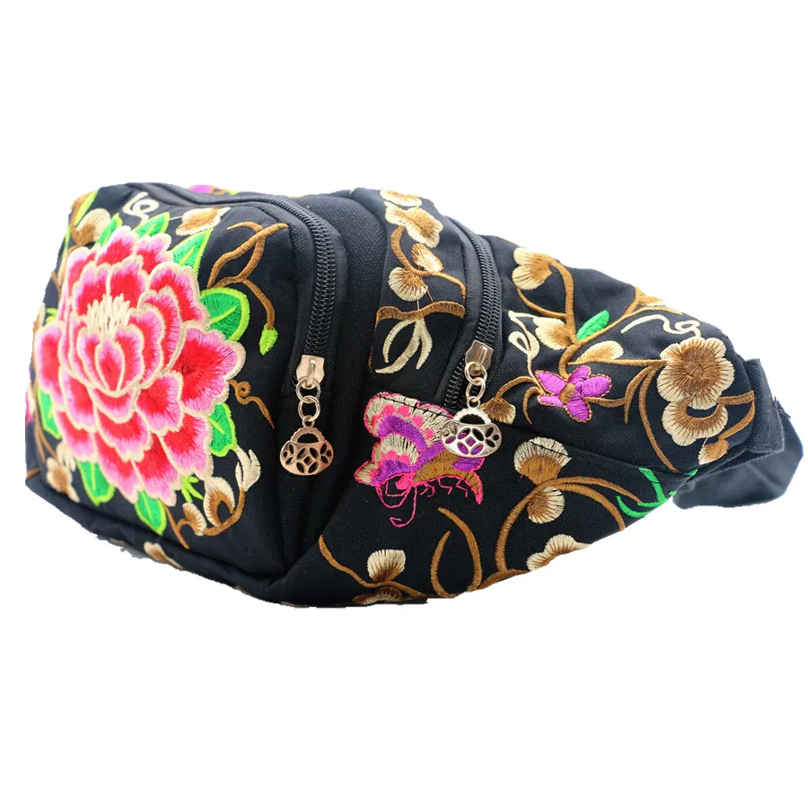 Женская этническая поясная сумка с цветочной вышивкой сумочка для сотового