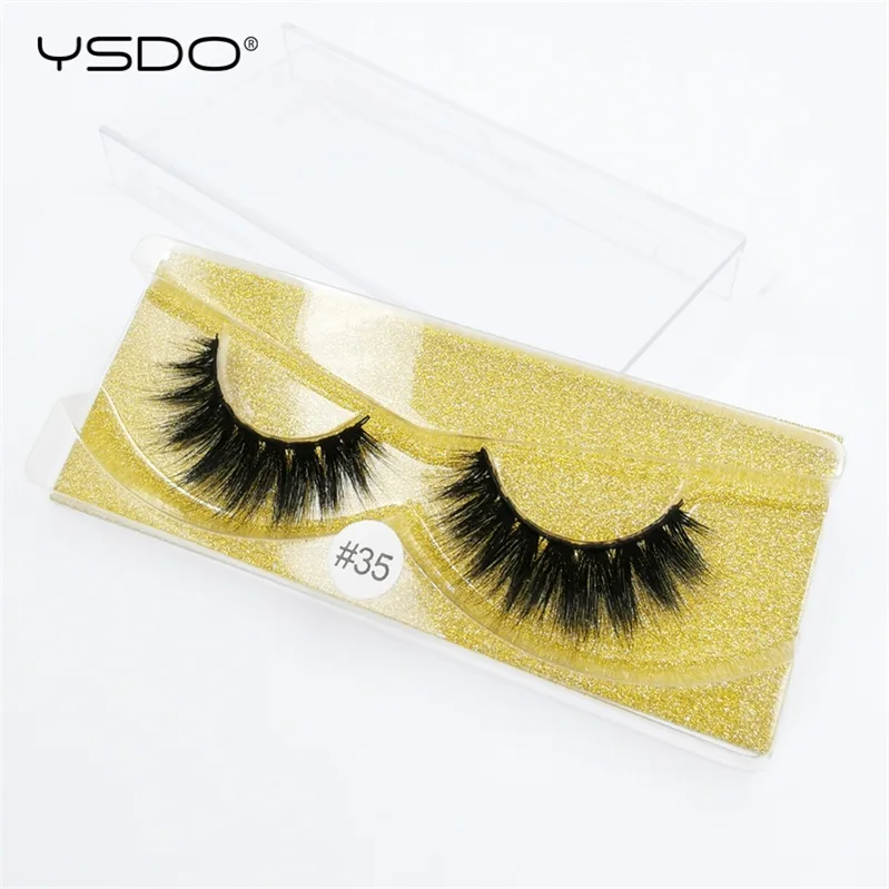 W35G YSDO, 1 пара, норковые ресницы, натуральные ресницы, накладные ресницы,, безжалостные ресницы, ручная работа, 3d норковые ресницы, макияж, объемные ресницы - Цвет: W35G