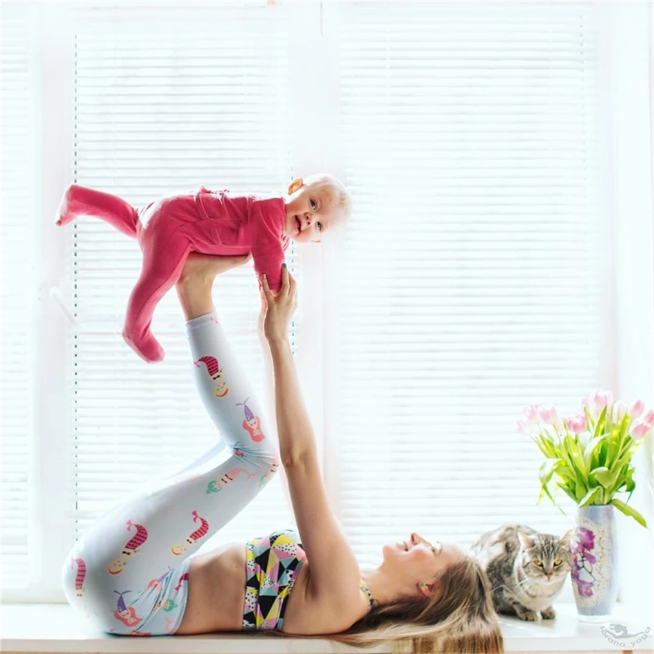 Причудливые Синие леггинсы русалка Пилатес с высокой талией для йоги брюки