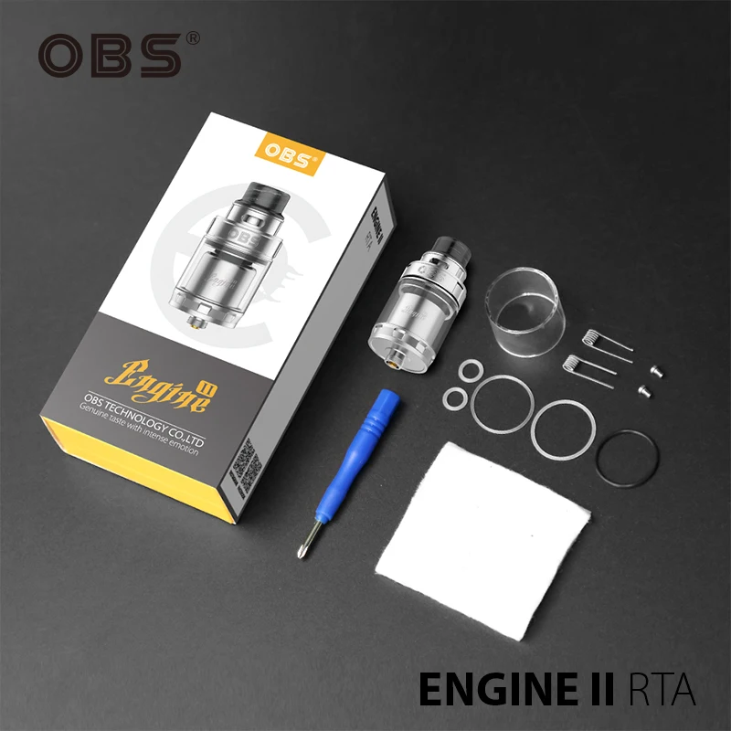 Оригинальный атомайзер OBS Engine 2 RTA 5 мл с супер двойной катушкой и регулируемым