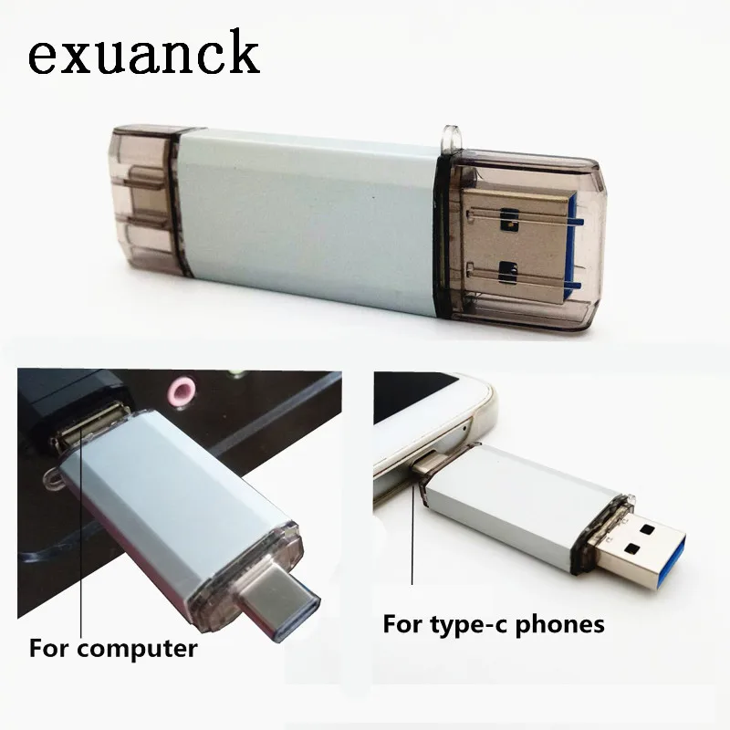 Exuanck Тип-C OTG флеш-накопитель USB 3 0 64 Гб оперативной памяти 32 встроенной 16