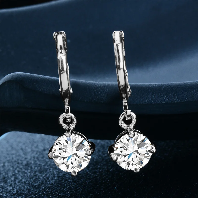 Женские серьги с фианитами H:HYDE кристаллами в форме капли воды 2 шт. = 1 пара|earrings with