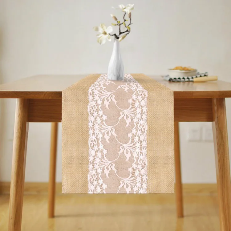 5 шт. мешковины гессиан джут настольная дорожка деревенский натуральный стол