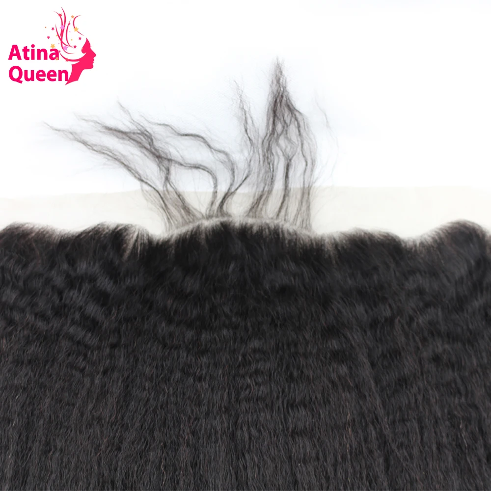 Курчавые прямые волосы Atina Queen от 13x4 с уха до полностью закрывающие фронтальные