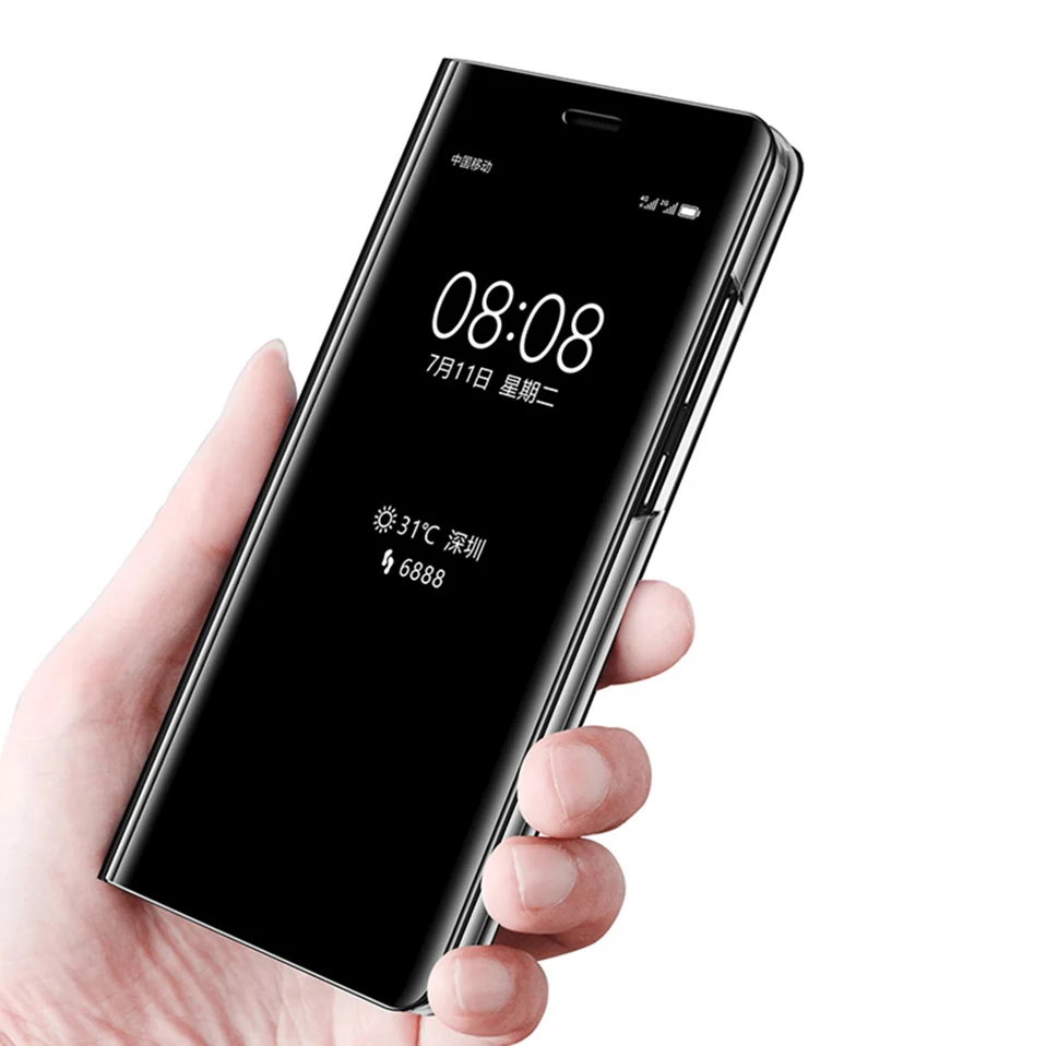 Clear View Смарт зеркало флип чехол для huawei Honor9 Lite P20 крышки бампера телефонные чехлы P9