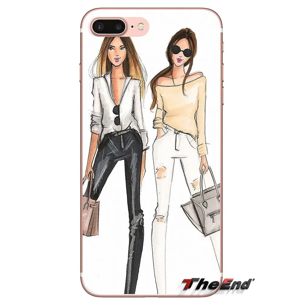 Soft Silicone TPU Case Fashionable Dress Shopping Girl For Samsung Galaxy S3 S4 S5 Mini S6 S7 Edge S8 S9 S10 Plus Note 3 4 5 8 9 |