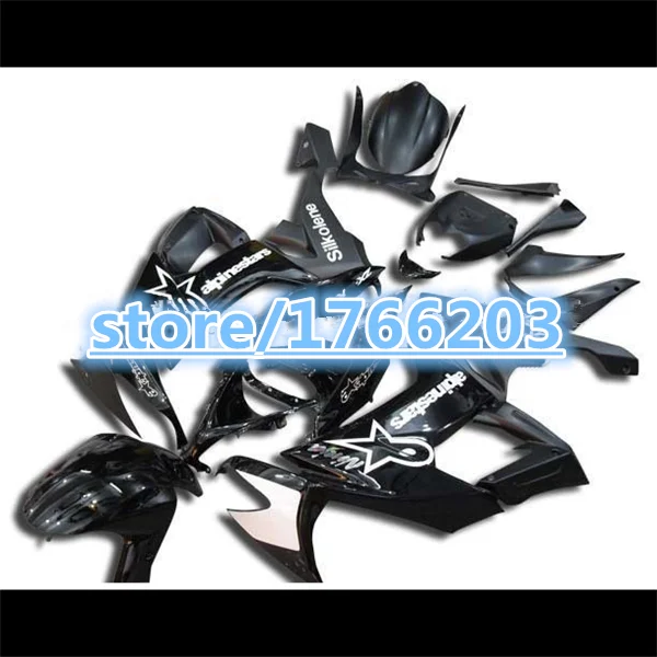 

HOT sales Fairing For KAWASAKI NINJA ZX 10R ABS Fairings ZX10R ZX-10R 08 09 10 black ZX-10R 2008 2009 2010