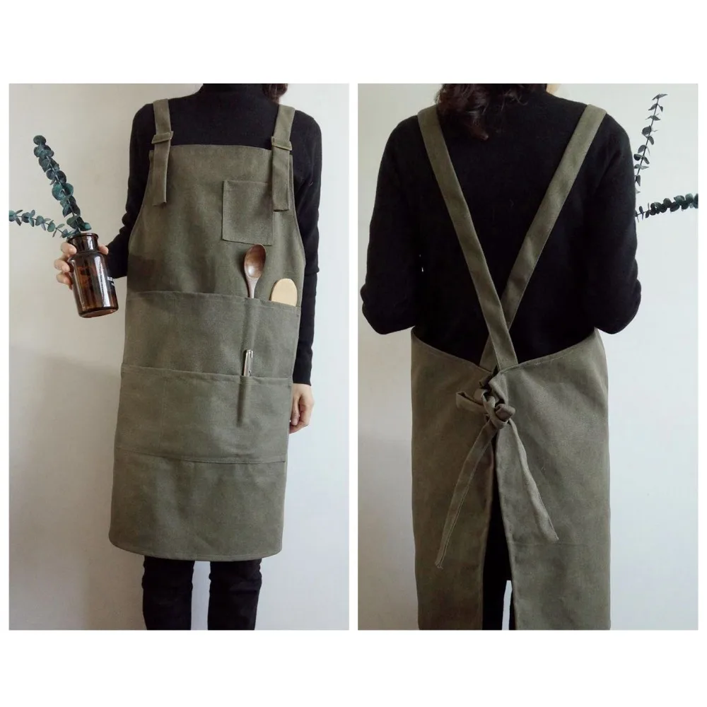 

Retro aprons for woman unisex women man multi-use kitchen apron Commercial Restaurant Home Bib delantal cocina cleaning apron