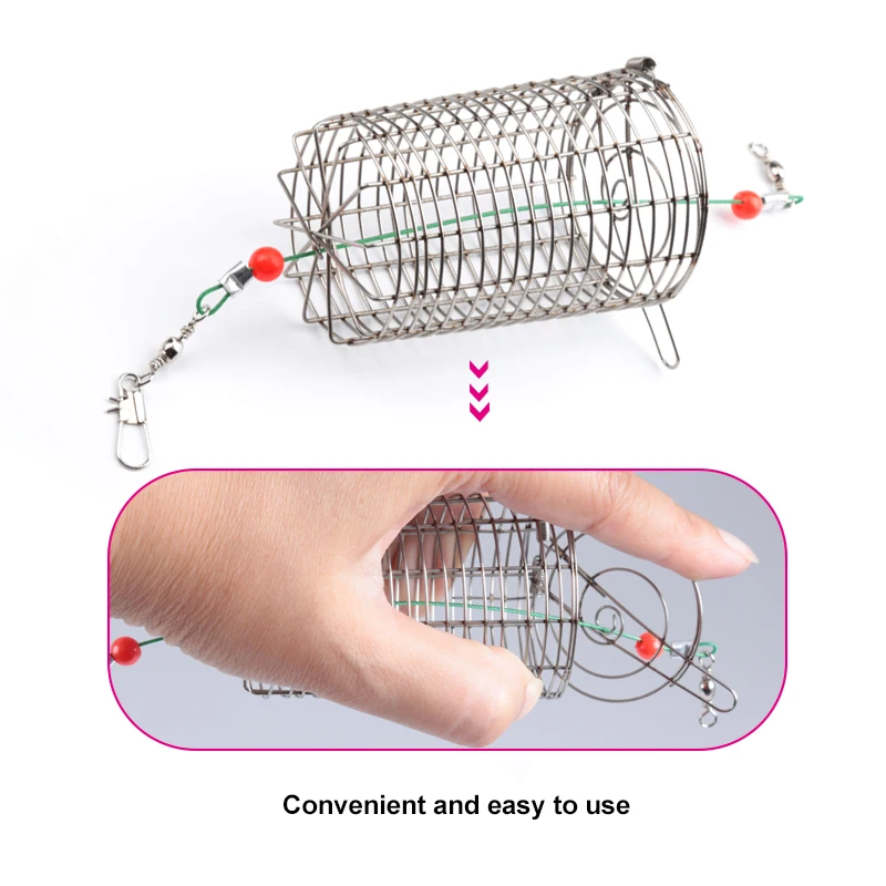 10 шт. проволочная рыболовная приманка из нержавеющей стали цилиндрическая