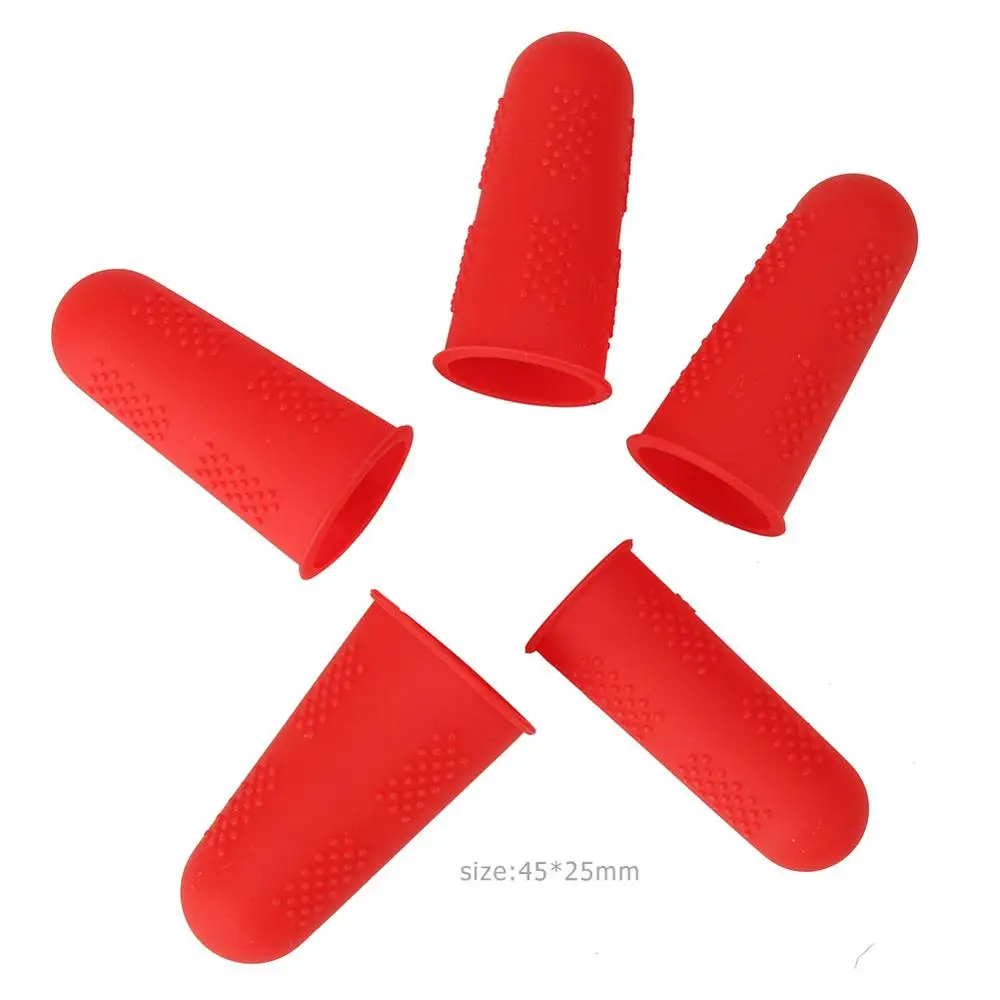 5pcs Red Клеевой пистолет наперстки 3 5 штук силиконовые наперстки для высокотемпературных стойких анти-Горячих Частиц без косточек против скольжения - Цвет: 5pcs Red