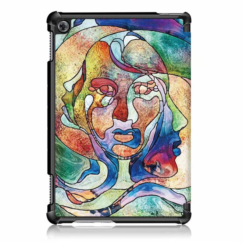 Multi-faceted girl Чехол с магнитной подставкой из искусственной кожи с принтом для huawei MediaPad M5 Lite 10 BAH2-L09/W19/AL09 10,1 дюймов чехол для планшета+ пленка+ ручка - Цвет: Multi-faceted girl