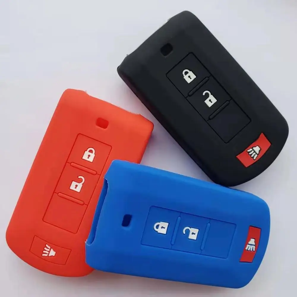 Силиконовый чехол для смарт-ключей Mitsubishi AXR RVR ASX Nativa Pajero Montero Outlander Lancer Sport Remote Fob 3