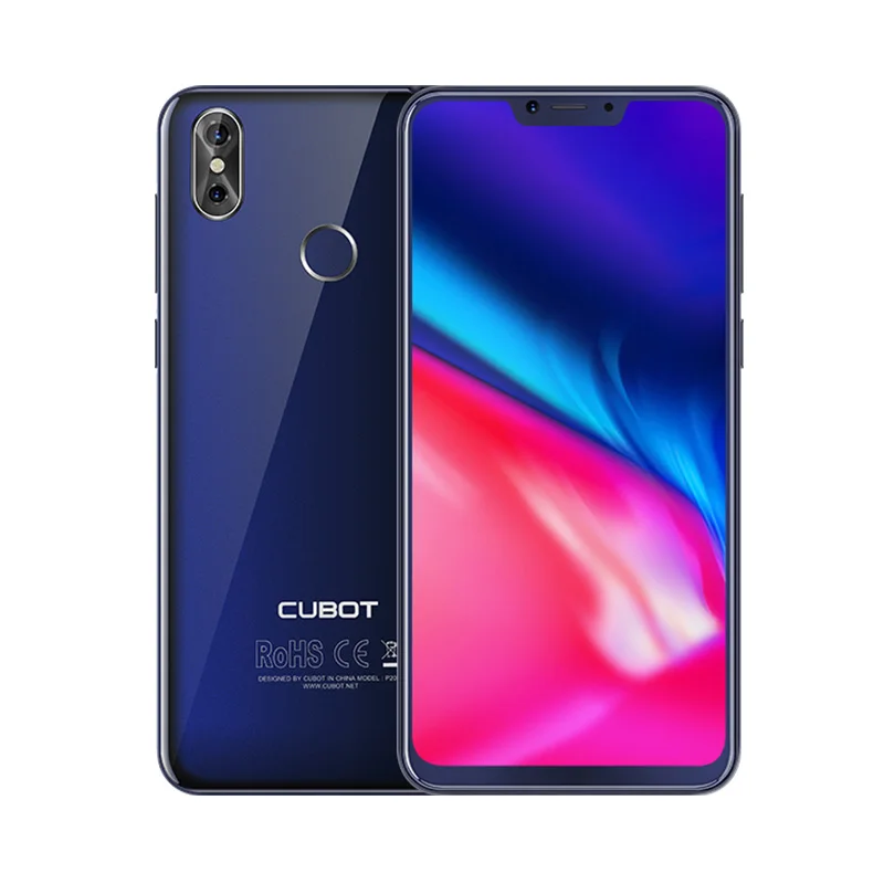 Blue Cubot P20 задняя двойная камера 20MP 4000mAh 19:9 6,1" 2246*1080 FHD+ экран с зазубриной 4 Гб+ 64 ГБ Android 8,0 MT6750T Восьмиядерный 4G LTE - Цвет: Blue