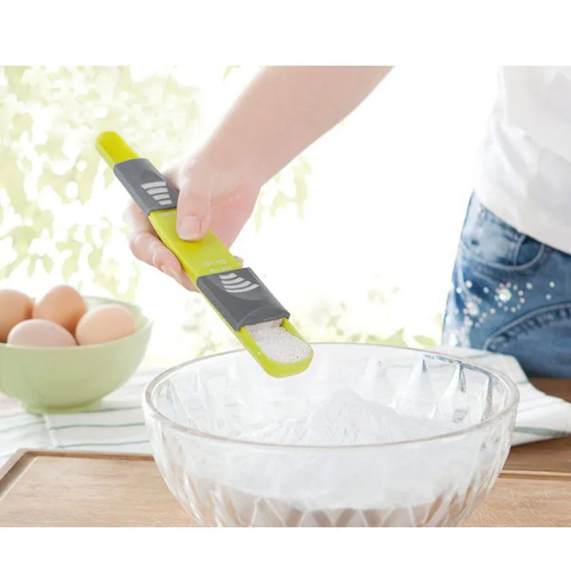 Plastic Adjustable Measuring Spoon Different Double-end 8Stalls with Scale show Slip Cover Metering spoon Baking Seasoning Tool | Дом и сад