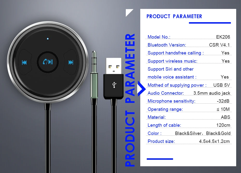 ANLUD Bluetooth автомобильный комплект приемник беспроводной аудио передатчик Громкая связь USB AUX плеер Поддержка SIRI для Iphone голосовой помощник