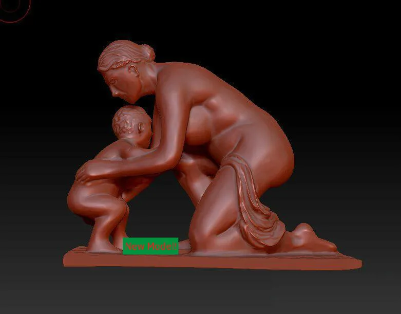 Модель 3D модель рельеф STL формат файла богини милосердия мать и ребенок|stl model|3d model