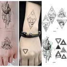 Мужские тату-наклейки Rejaski на руку, сердце, тотем, женские и мужские геометрические пиковые горные Временные татуировки, треугольные глаза, рождественские подарки