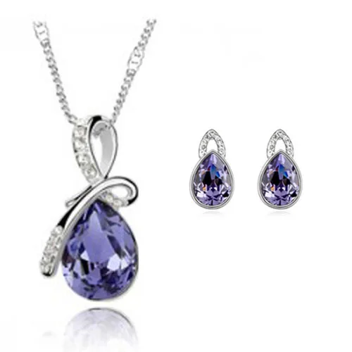 Комплект из колье серёг и с кристаллами|crystal jewellery set|jewelry sets for womenfashion jewelry set |