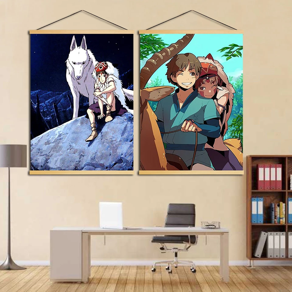 Настенные художественные картины простой постер анимация Mononoke Hime персонаж