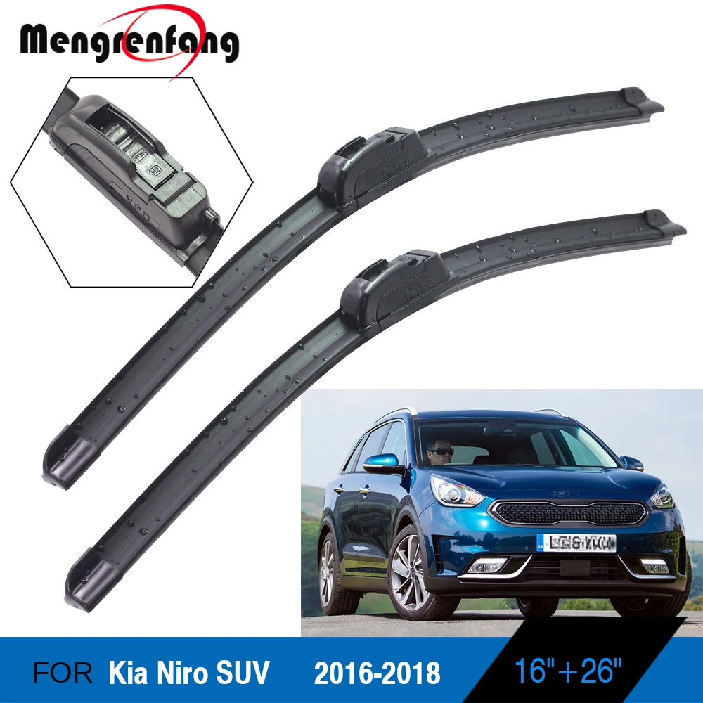 Для Kia Niro SUV автомобиля Передние щетки стеклоочистителя ветрового стекла мягкие резиновые щетки стеклоочистителя J крюк руки