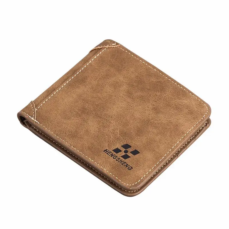 Мужской кошелек ретро повседневный кожаный кошелек короткий billeteras para hombre carteira мужской кошелек 3 в 1 держатель для карт - Цвет: Coffee