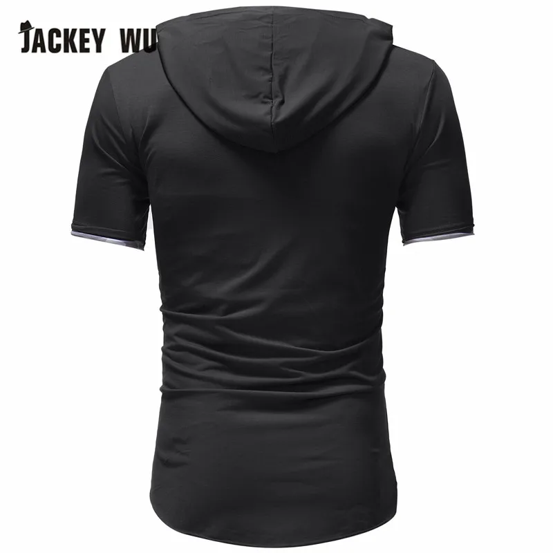 JACKEYWU Повседневная мужская футболка летняя модная индивидуальная толстовка с коротким рукавом Тонкая мужская одежда хип хоп Уличная